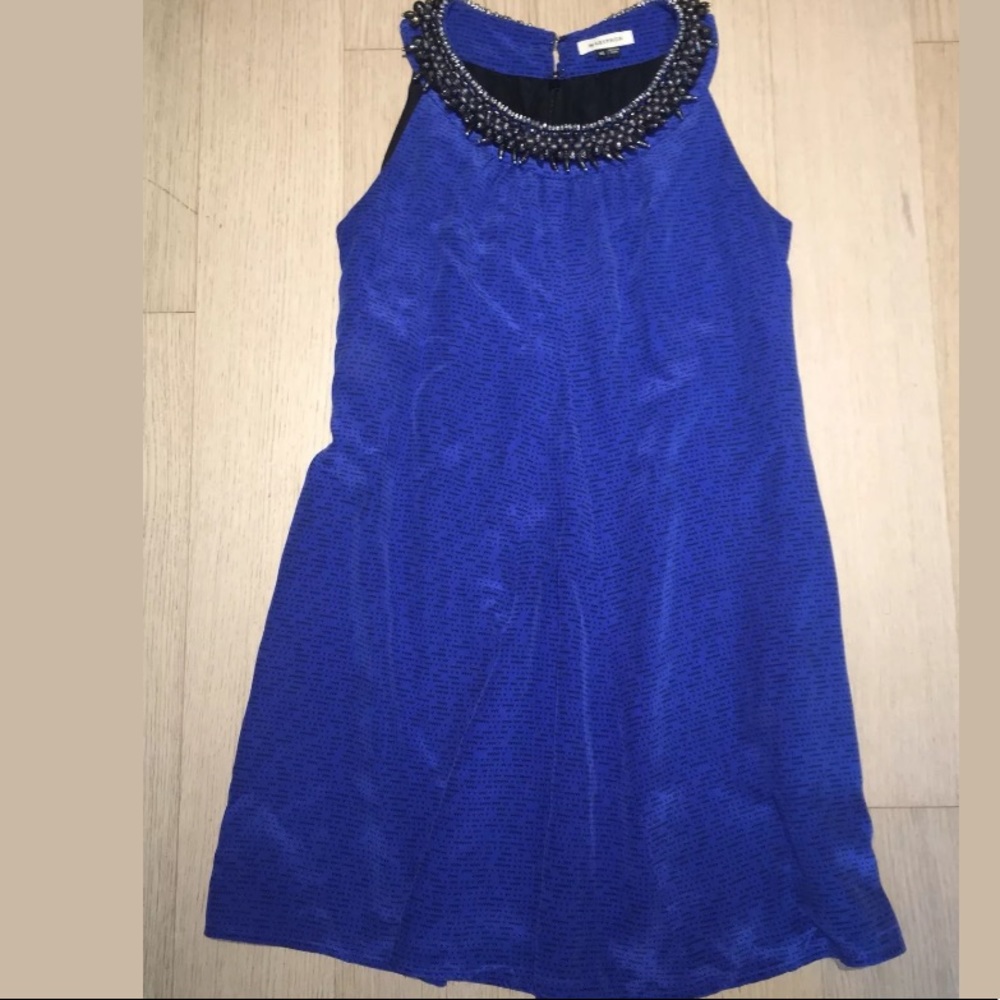 ANTHROPOLOGIE BY GRYPHON STUD COLLAR SILK DRESS XS